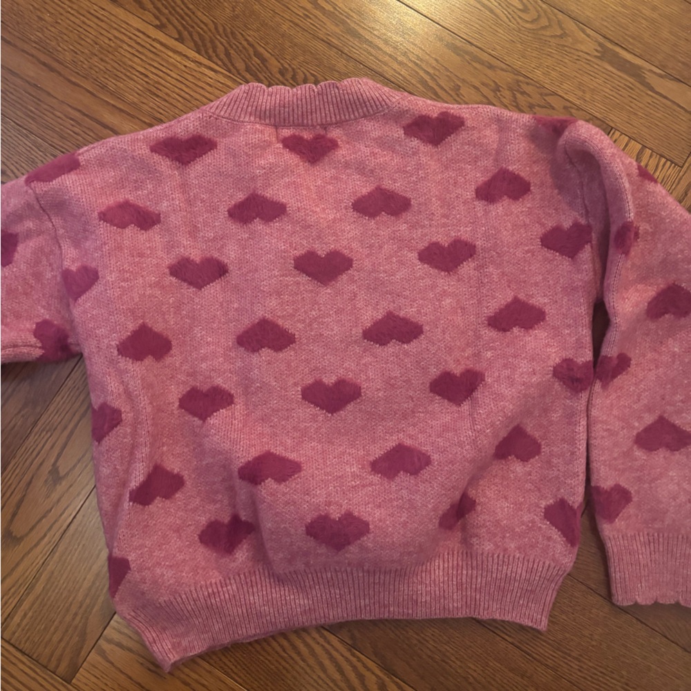 Pink Heart Patterned Sweater - Picture 3 of 3
